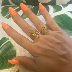 Gold Filigree Rings Sizes 6 & 8